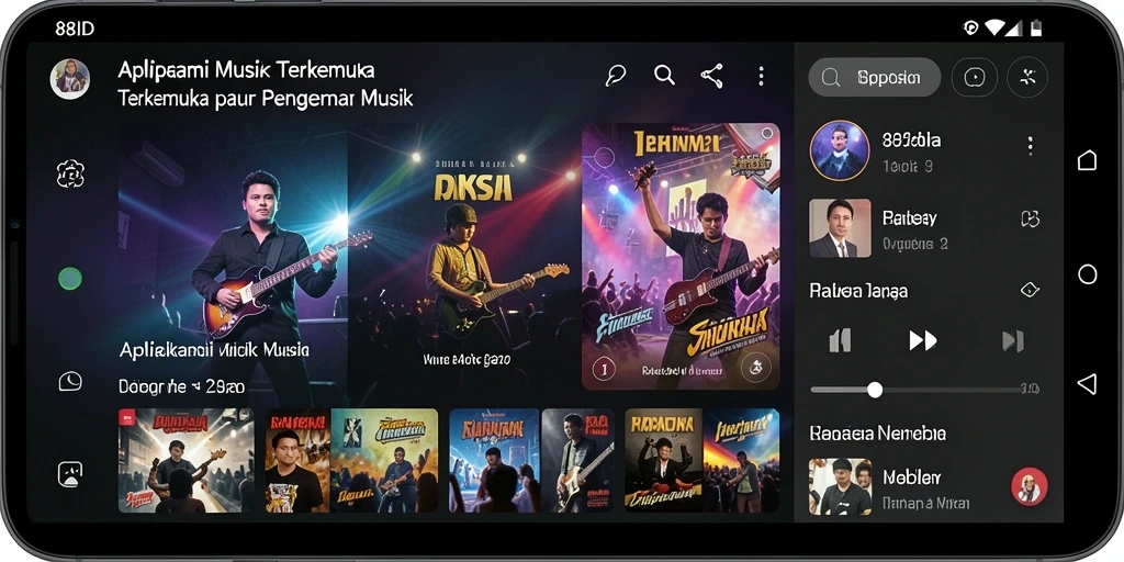 Screenshot gameplay 88ID menunjukkan pengguna bernyanyi dengan lirik yang ditampilkan.