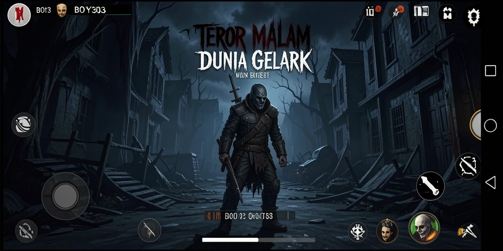 Screenshot gameplay BOY303 menunjukkan aksi menegangkan dan suasana gelap yang mencekam.