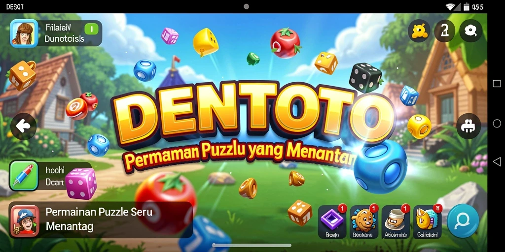 Screenshot DENTOTO menunjukkan gameplay Puzzle yang seru dan menantang.