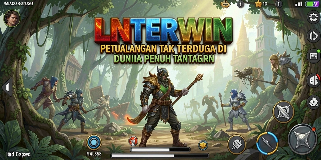 Screenshot LNTERWIN menampilkan aksi seru dalam permainan petualangan.