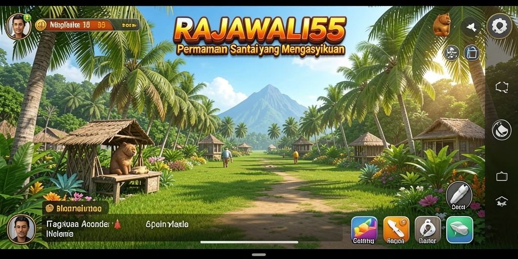 Tampilan menarik gameplay RAJAWALI55 dengan berbagai mini-games.