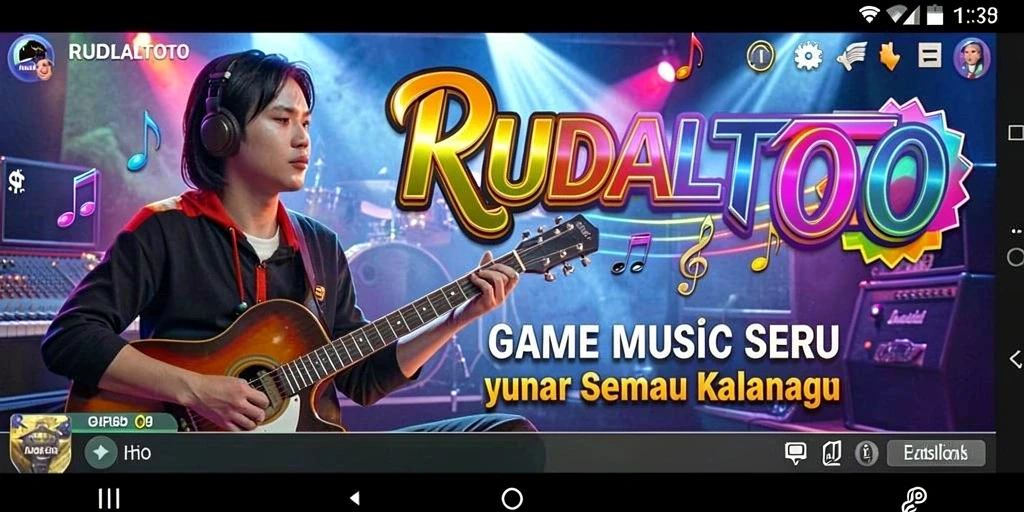 Tampilan gameplay menarik dari RUDALTOTO saat memainkan musik.