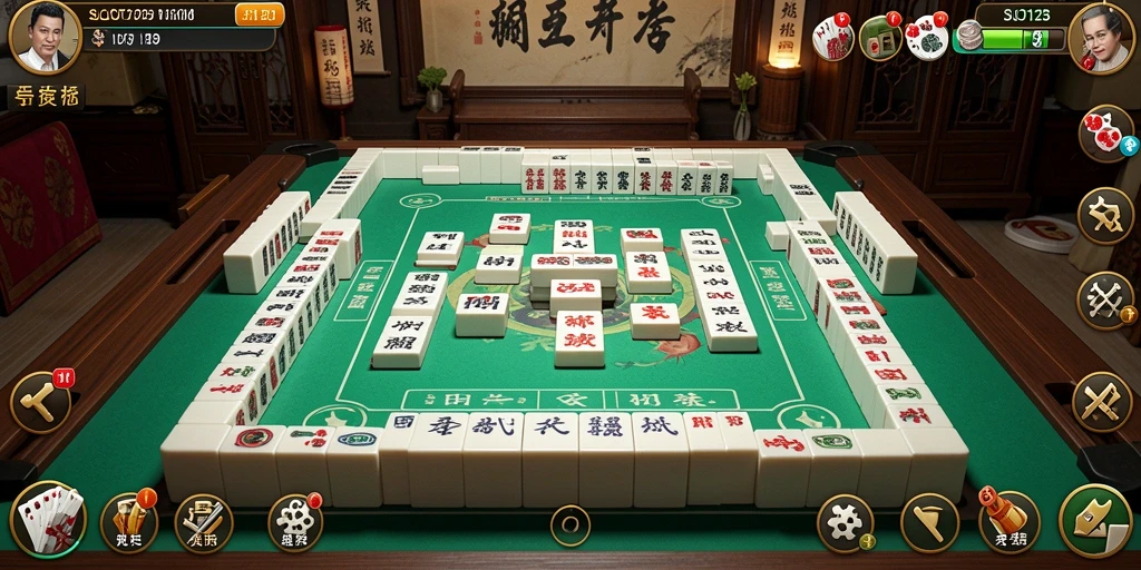 Screenshot gameplay SLOT123 menampilkan sesi permainan Mahjong yang seru.